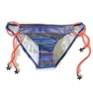 3/$20 NEW Mandarine & Co Tie Side Star Bikini Bottom Swimwear Watercolor Striped